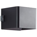 Brilliant Iseo Wandleuchte Plastik Schwarz 4W 300lm - 830 Warmweiß | IP44 - Außenbeleuchtung - Bewegungs- und Lichtsensor - USB Wiederaufladbar