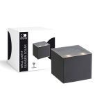 D'Lite Wandleuchte Elingen Solar Schwarz Up & Down - 830 Warmweiß | IP54