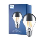 Philips Classic LED Glühbirne E27 Birne Spiegel 7.2W 650lm - 827 Extra Warmweiß | Dimmbar - Ersatz für 60W