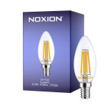 Noxion Lucent LED E14 Kerze Fadenlampe Klar 4.5W 470lm - 827 Extra Warmweiß | Ersatz für 40W