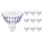 Mehrfachpackung 10x Philips Master Value LED Spot GU5.3 MR16 7.5W 621lm 36D - 927 Extra Warmweiß | Höchste Farbwiedergabe - Dimmbar - Ersatz für 50W