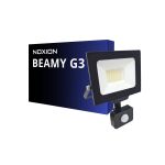 Noxion LED-Scheinwerfer Beamy G3.1 Schwarz 30W 3300lm 110D - 830 Warmweiß | IP44 - Bewegungs- und Lichtsensor - Symmetrisch 