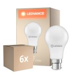 Mehrfachpackung 6x Ledvance Performance LED Glühbirne B22d Birne Matt 8.5W 806lm - 827 Extra Warmweiß|Ersatz Für 60W