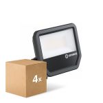 Mehrfachpackung 4x Ledvance LED-Scheinwerfer Aluminium Schwarz 41W 6000lm 100D - 840 Kaltweiß | IP66 - Symmetrisch