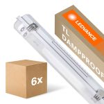 Mehrfachpackung 6x Ledvance LED Feuchtraumleuchte Feuchtigkeitsdicht Gehäuse Performance | Geeignet für 2x150cm LED Röhre