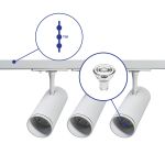 Bright Choice Komplettset 1-Phasen Rail 1 Meter Weiß | incl. 3x Spot + GU10 2700K 3W Dimmbar + Abschlusskappe, Stromanschluss