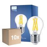 Mehrfachpackung 10x Philips MASTER LED E27 Kugel Fadenlampe Klar 3.5W 470lm - 922-927 Dim To Warm | Höchste Farbwiedergabe - Dimmbar - Ersatz Für 40W