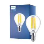 Philips Master Value LED Lustre E14 Kugel Fadenlampe Klar 3.4W 470lm - 927 Extra Warmweiß | Höchste Farbwiedergabe - Dimmbar - Ersatz für 40W