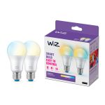 Doppelpack 2x WiZ Smart LED E27 Birne Matt 8W 806lm | Höchste Farbwiedergabe - Dimmbar - Ersatz Für 60W