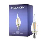 Noxion Lucent LED E14 Gebogene Spitze Kerze Fadenlampe Klar 2.5W 250lm - 827 Extra Warmweiß | Ersatz für 25W