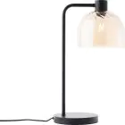 Brilliant Tischlampe Casto Glas Metall Schwarz Beige | 190mm - Geeignet für 1x E27