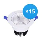 Mehrfachpackung 15x LED Downlight Rund Schwenkbar 15W 1200lm 60D - 930 Warmweiß | 135mm - Ausschnitt 110mm - UGR 