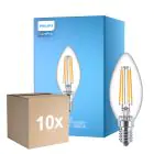 Mehrfachpackung 10x Philips Corepro LED Kerze E14 Fadenlampe Klar 6.5W 806lm - 840 Kaltweiß | Ersatz Für 60W