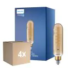 Mehrfachpackung 4x Philips Classic LED E27 Röhrenförmig Fadenlampe Gold 7W 470lm - 820 Extra Warmweiß | Ersatz Für 40W