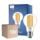 Mehrfachpackung 10x Philips MASTER LED Glühbirne Ultra Efficient E27 Birne Klar 7.3W 1535lm - 830 Warmweiß | Ersatz Für 100W