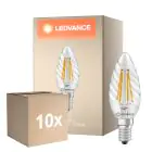 Mehrfachpackung 10x Ledvance Classic LED E14 TWisted Kerze Fadenlampe Klar 3.4W 470lm - 827 Extra Warmweiß | Ersatz Für 40W