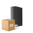 Doppelpack D'Lite Wandleuchte Vossem Aluminium Schwarz| IP54 - Geeignet für 2x GU10