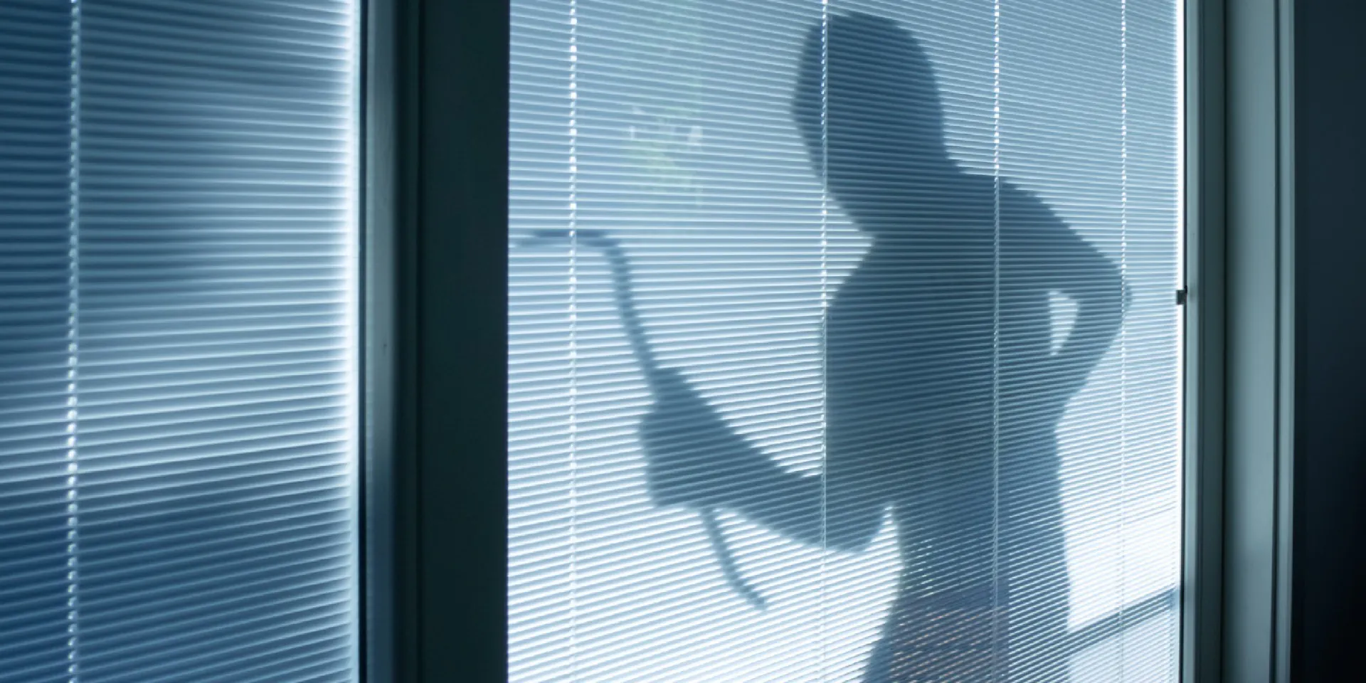 Ein Einbrecher versucht in ein Haus zu gelangen 